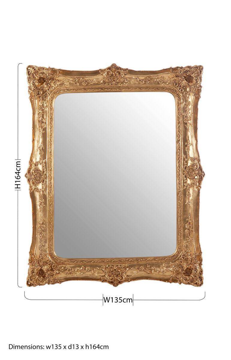 Orsina Marseille Gold Baroque Wall Mirror – Ornate Antique Style