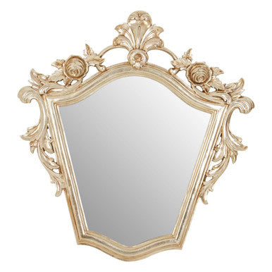 Orsina Marseille Champagne Tapered Wall Mirror with Floral Crown