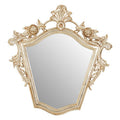 Orsina Marseille Champagne Tapered Wall Mirror with Floral Crown