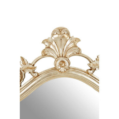 Orsina Marseille Champagne Tapered Wall Mirror with Floral Crown