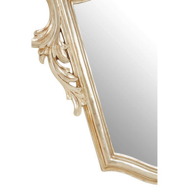Orsina Marseille Champagne Tapered Wall Mirror with Floral Crown