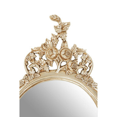 Orsina Marseille Round Wall Mirror – Champagne Floral Bevelled Edge