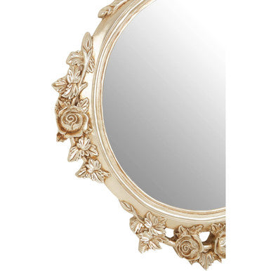 Orsina Marseille Round Wall Mirror – Champagne Floral Bevelled Edge