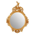 Orsina Marseille Round Wall Mirror – Gold Finish Floral Accent Mirror