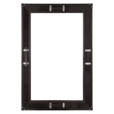 Orsina Kensington Townhouse Black Leather Wall Mirror with Straps