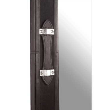 Orsina Kensington Townhouse Black Leather Wall Mirror with Straps
