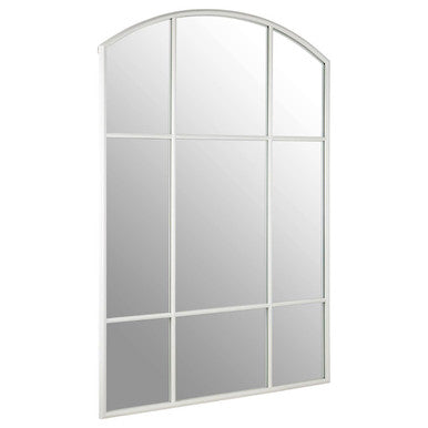 Orsina Claren Arched Window Pane Wall Mirror – Matt White Finish