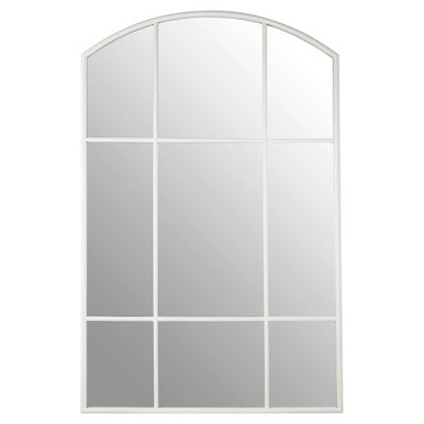 Orsina Claren Arched Window Pane Wall Mirror – Matt White Finish