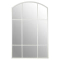 Orsina Claren Arched Window Pane Wall Mirror – Matt White Finish