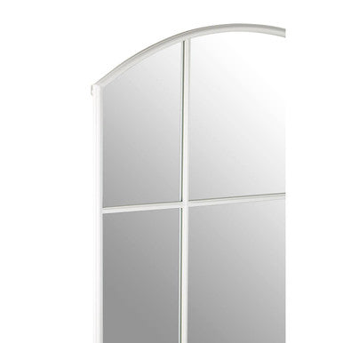 Orsina Claren Arched Window Pane Wall Mirror – Matt White Finish