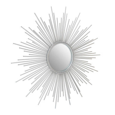 Orsina Cristal Silver Sunburst Wall Mirror – Decorative Starburst Design