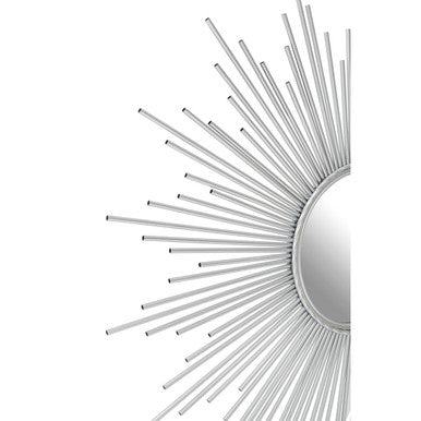 Orsina Cristal Silver Sunburst Wall Mirror – Decorative Starburst Design