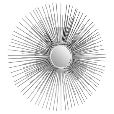 Orsina Cristi Silver Wall Mirror – Modern Concave Sculptural Design