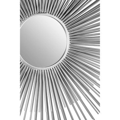 Orsina Cristi Silver Wall Mirror – Modern Concave Sculptural Design
