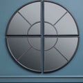 Orsina Cosma Round Window Pane Wall Mirror – Black 12-Segment Frame