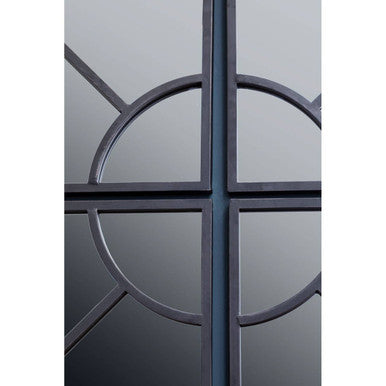 Orsina Cosma Round Window Pane Wall Mirror – Black 12-Segment Frame