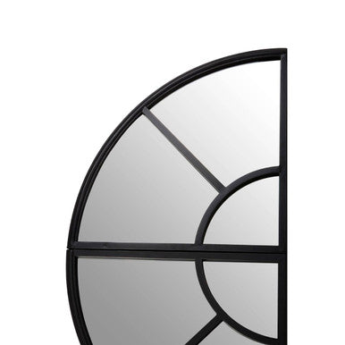 Orsina Cosma Round Window Pane Wall Mirror – Black 12-Segment Frame