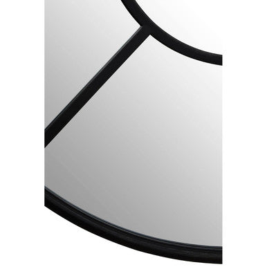 Orsina Cosma Round Window Pane Wall Mirror – Black 12-Segment Frame