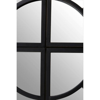 Orsina Cosma Round Window Pane Wall Mirror – Black 12-Segment Frame