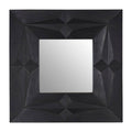 Orsina Sabari Square Wall Mirror – Black Faceted Geometric Design