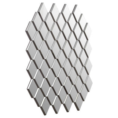 Orsina Reva Wall Mirror – Modern Geometric Grey and Clear Glass Mirror