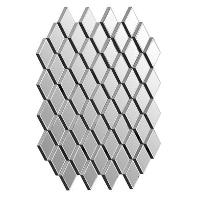 Orsina Reva Wall Mirror – Modern Geometric Grey and Clear Glass Mirror