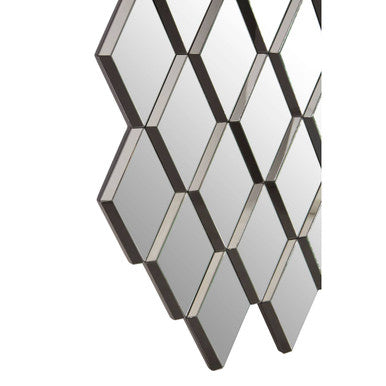 Orsina Reva Wall Mirror – Modern Geometric Grey and Clear Glass Mirror