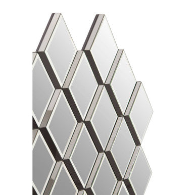 Orsina Reva Wall Mirror – Modern Geometric Grey and Clear Glass Mirror