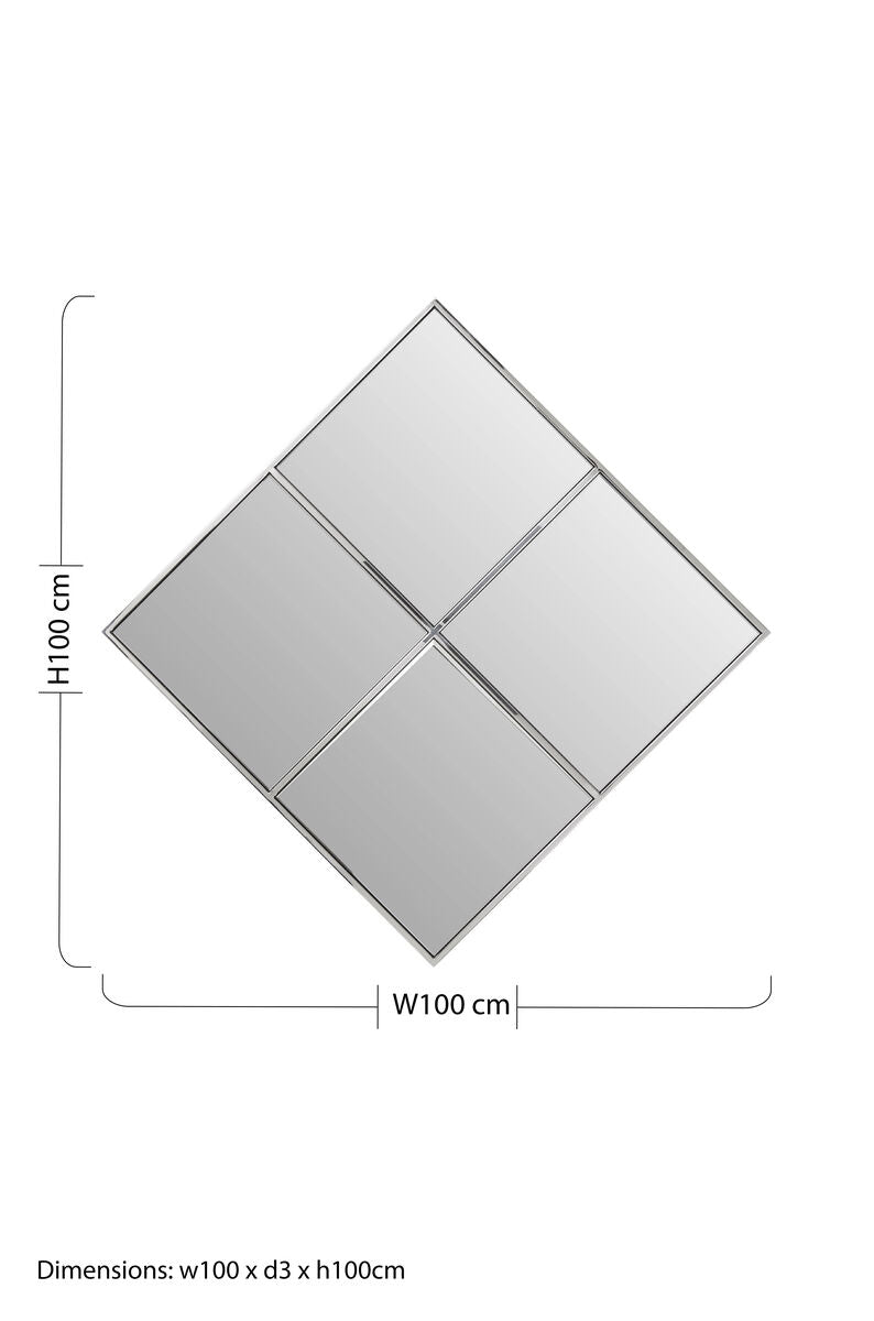 Orsina Reva Diamond Frame Wall Mirror – Modern Geometric Accent Mirror
