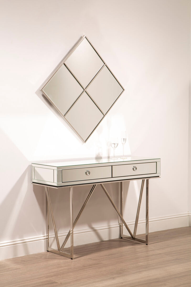 Orsina Reva Diamond Frame Wall Mirror – Modern Geometric Accent Mirror