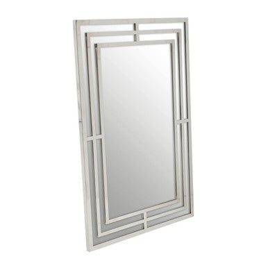 Orsina Avelino Silver Wall Mirror – Rectangular Contemporary Frame