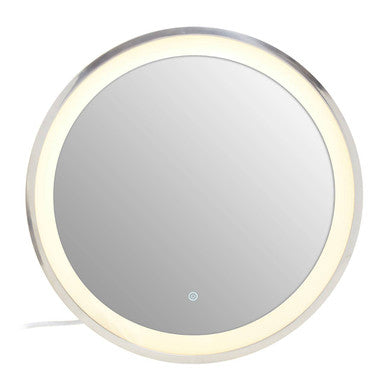 Orsina Avelino Round LED Illuminated Silver Vanity Mirror
