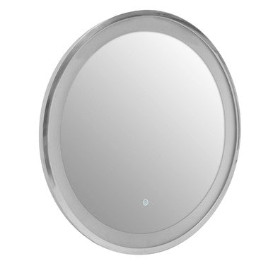 Orsina Avelino Round LED Illuminated Silver Vanity Mirror