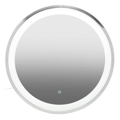 Orsina Avelino Round LED Illuminated Silver Vanity Mirror