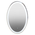 Orsina Avelino Oval LED Illuminated Mirror – Silver Frame Wall Decor