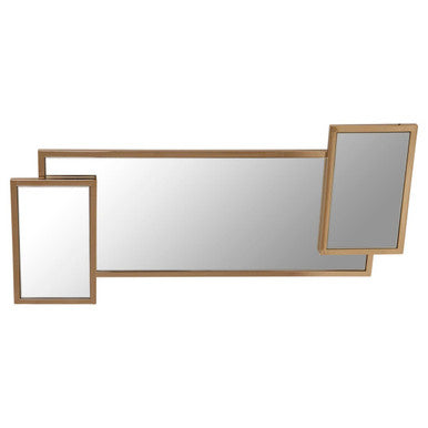 Orsina Oria Gold Frame Wall Mirror – Modern Triple Overlap Design