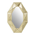 Orsina Kava Octagonal Wall Mirror – Gold Frame Geometric Accent Mirror