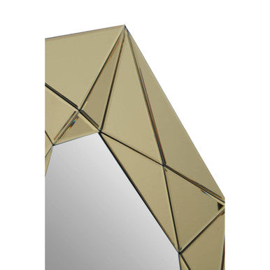 Orsina Kava Octagonal Wall Mirror – Gold Frame Geometric Accent Mirror