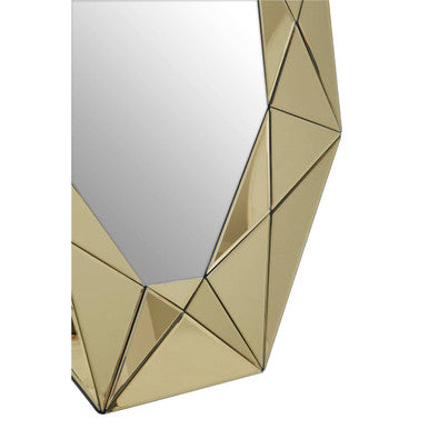 Orsina Kava Octagonal Wall Mirror – Gold Frame Geometric Accent Mirror