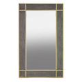 Orsina Deskey Grey Shagreen Wall Mirror with Gold Trim Accent