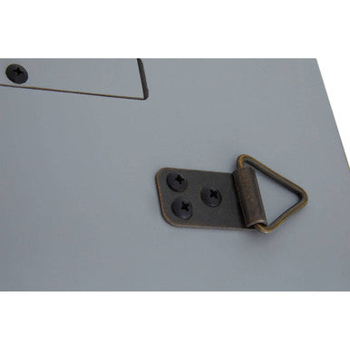 Orsina Deskey Grey Shagreen Wall Mirror with Gold Trim Accent