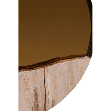 Orsina Relic Large Round Mirror – Petrified Wood Tile Wall Decor