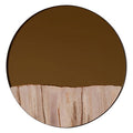 Orsina Relic Large Round Mirror – Petrified Wood Tile Wall Decor
