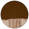 Orsina Relic Round Mirror – Petrified Wood Tile Wall Decor, 12"