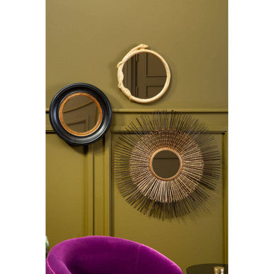 Orsina Serpent Round Wall Mirror – Gold Sculptural Accent Mirror