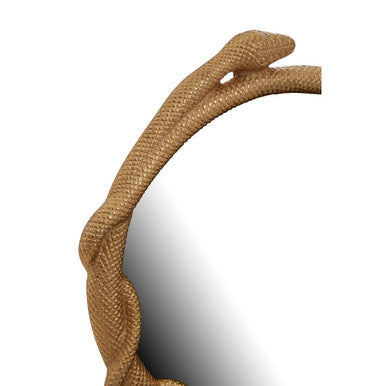 Orsina Serpent Round Wall Mirror – Gold Sculptural Accent Mirror