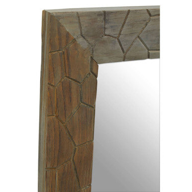 Orsina Malay Recycled Elm Wood Wall Mirror – Textured Rustic Decor