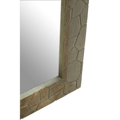 Orsina Malay Recycled Elm Wood Wall Mirror – Textured Rustic Decor