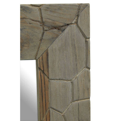 Orsina Malay Recycled Elm Wood Wall Mirror – Textured Rustic Decor