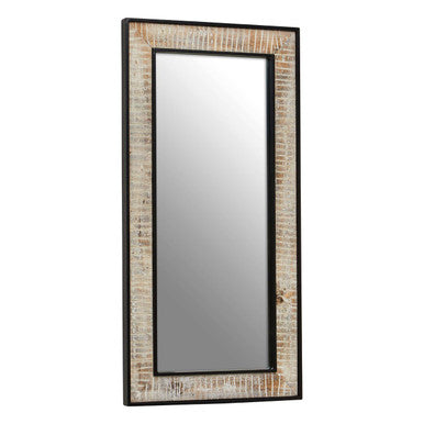 Orsina Luxor Recycled Wood Rectangular Wall Mirror – Rustic Decor